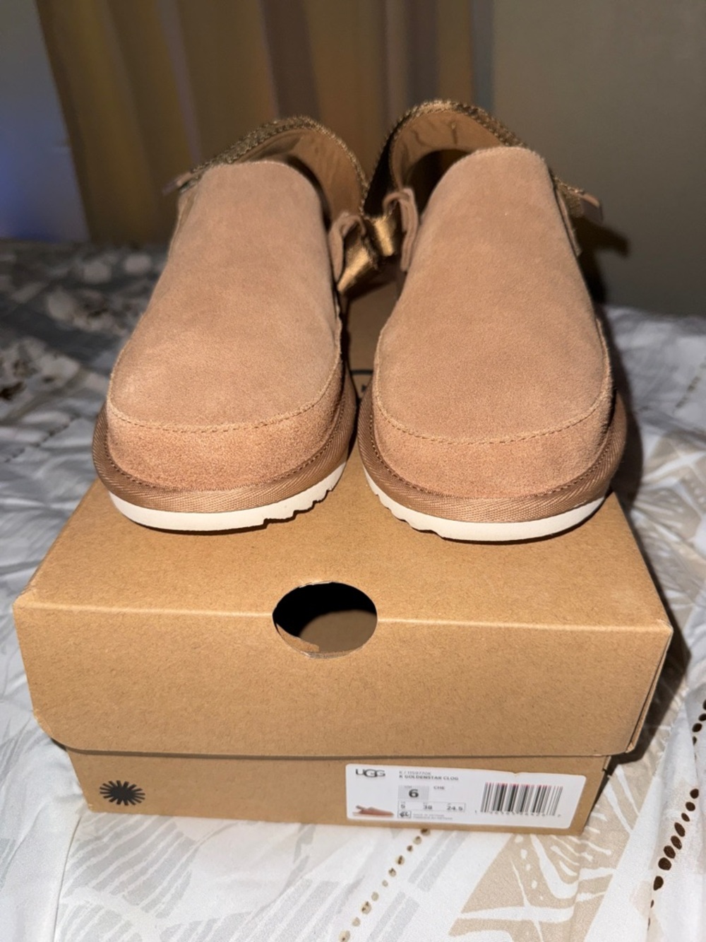 UGG Tan Suede Slip-On Loafers